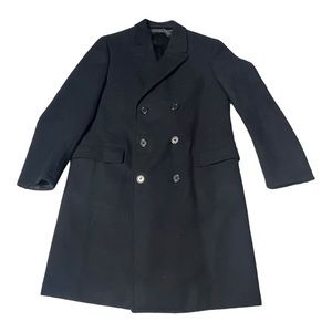 VTG Barron Anderson Black 100% Lambs Wool Overcoat